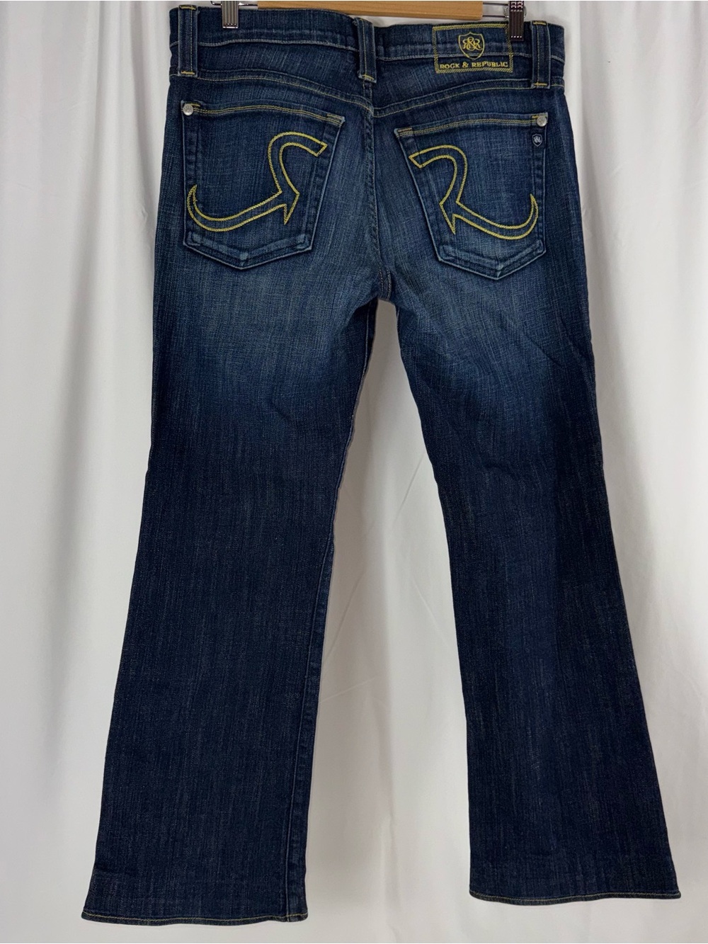 Rock & Republic Men's Henlee Bootcut Jeans Dark Wash Denim Button Fly Size 34